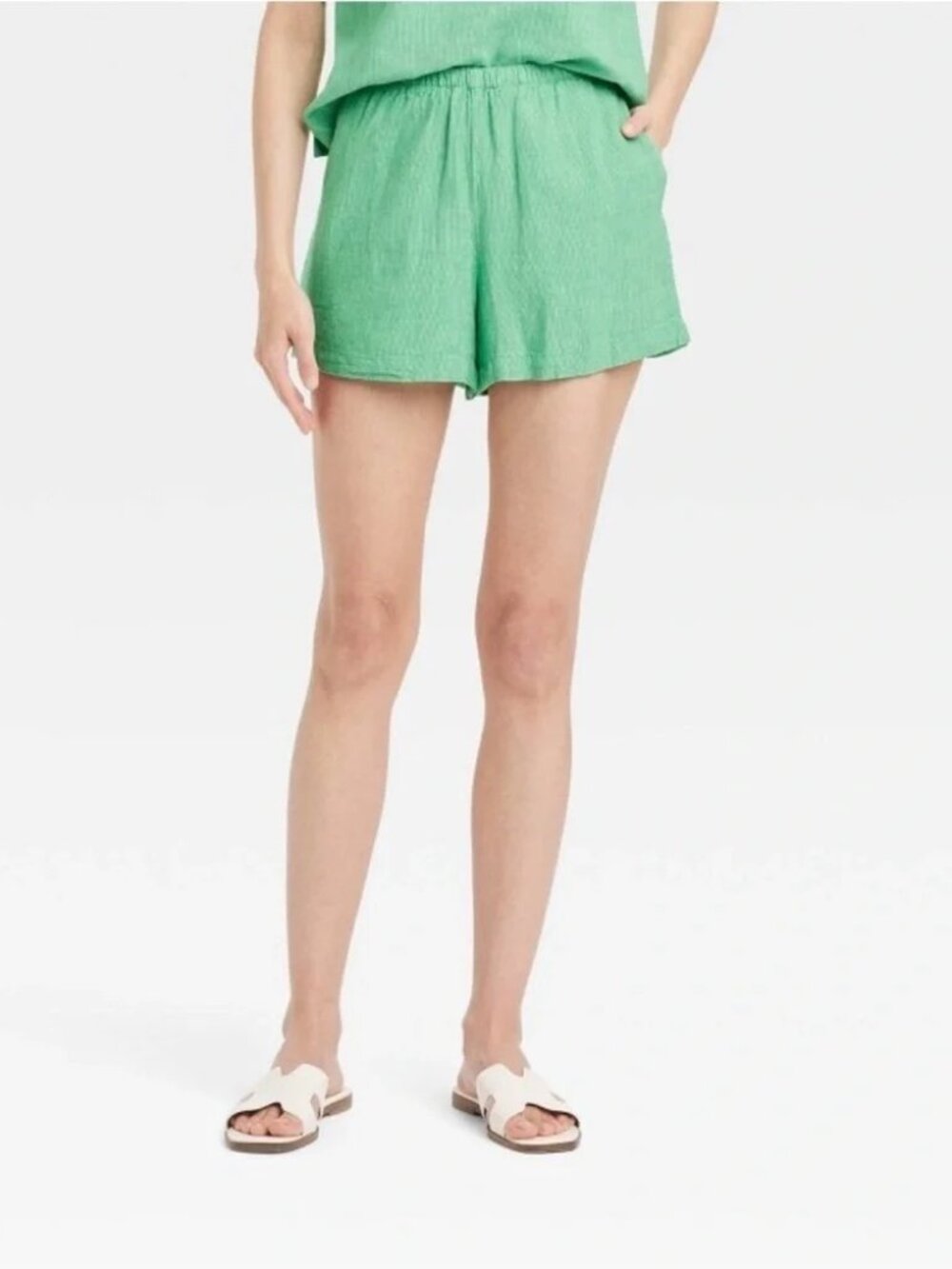 a new day Green striped shorts Size XL